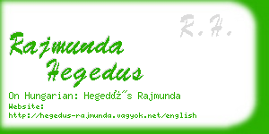 rajmunda hegedus business card